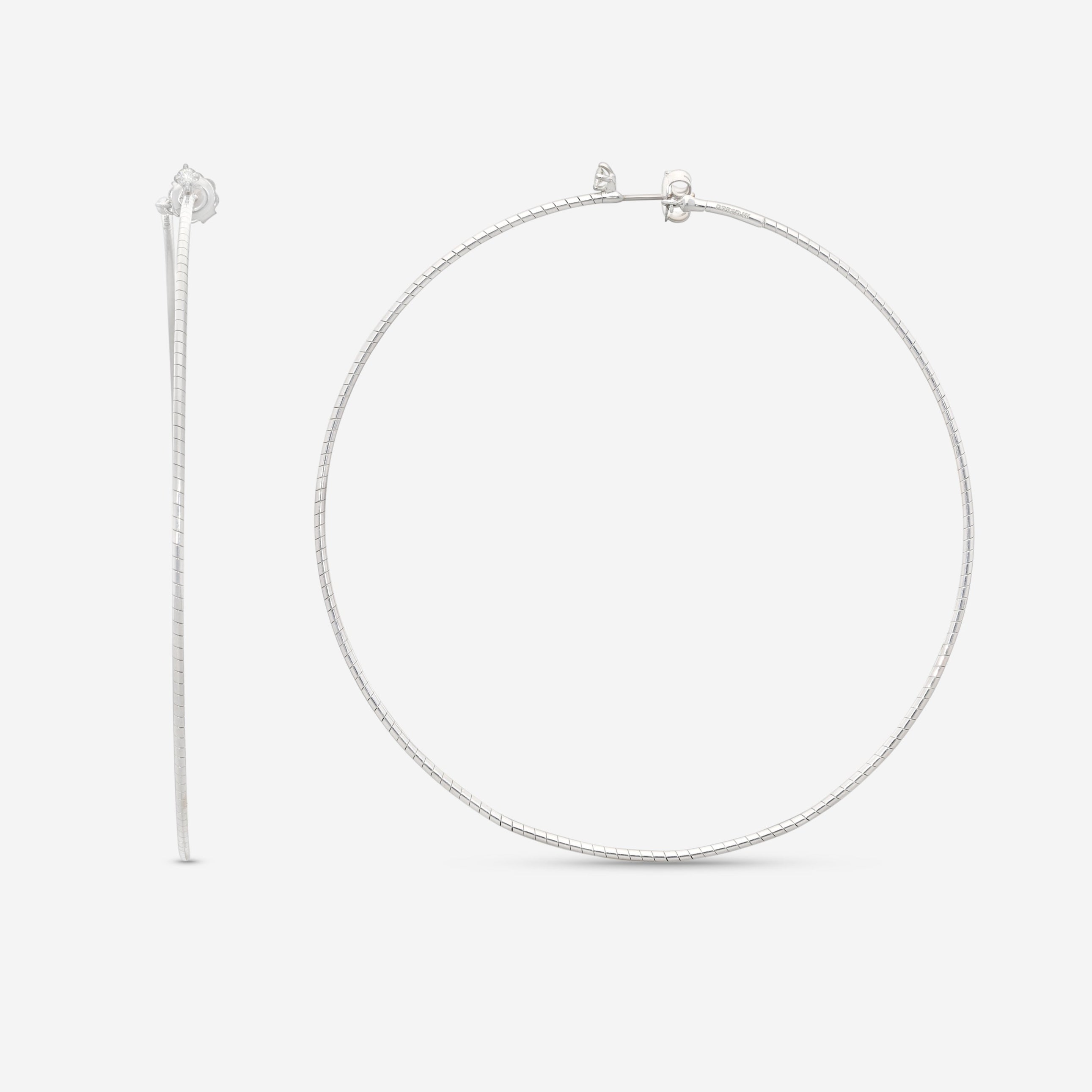 Mattia Cielo Rugiada Diamanti 18K White Gold & Titanium Diamond Hoop Earrings LJWR352D-W