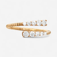 Mattia Cielo Rugiada Tennis 18K Rose Gold & Titanium Diamond Bypass Ring LJWR407-PM