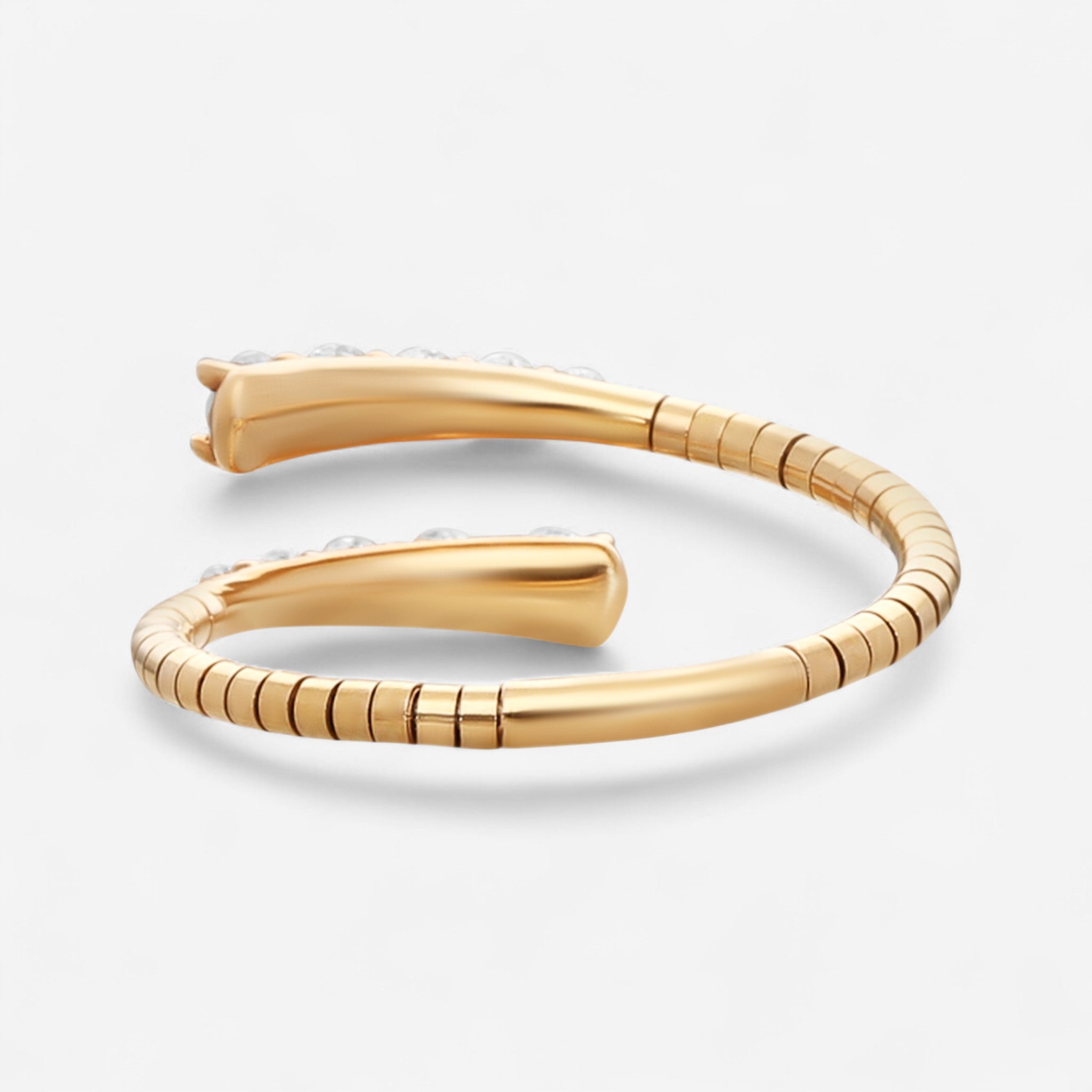 Mattia Cielo Rugiada Tennis 18K Rose Gold & Titanium Diamond Bypass Ring LJWR407-PM