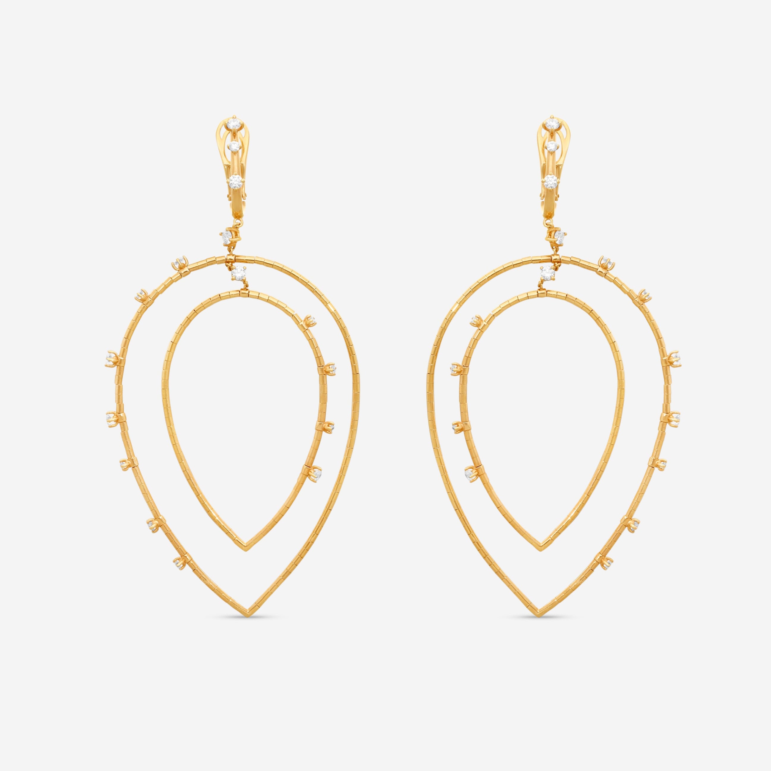 Mattia Cielo Rugiada Diamanti 18K Rose Gold & Titanium Diamond Drop Earrings LJWR414-P