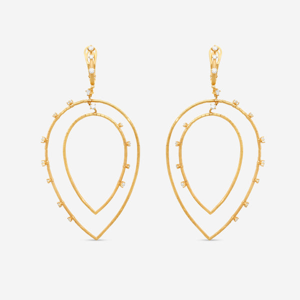 Mattia Cielo Rugiada Diamanti 18K Rose Gold & Titanium Diamond Drop Earrings LJWR414-P