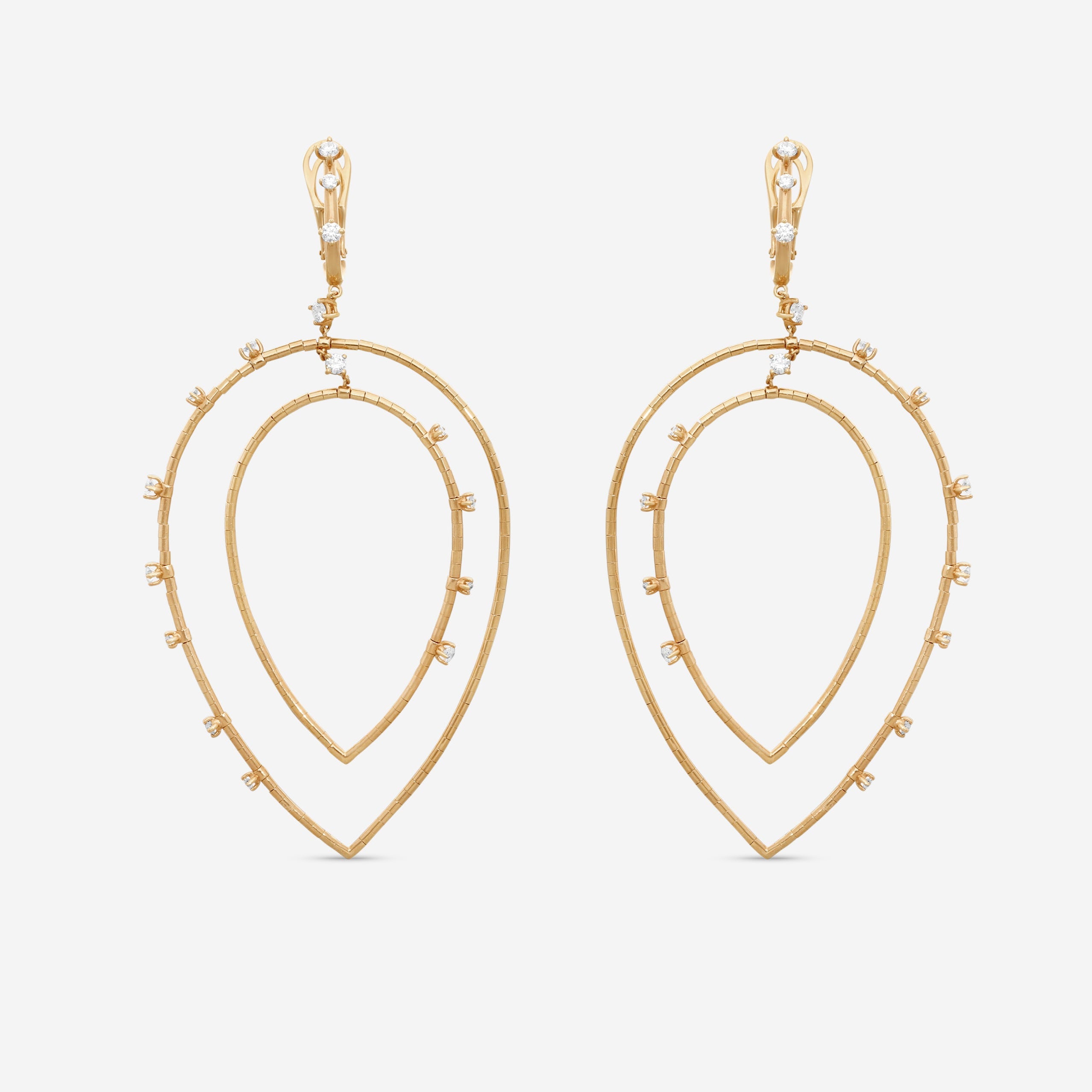 Mattia Cielo Rugiada Diamanti 18K Rose Gold & Titanium Diamond Drop Earrings LJWR414-P