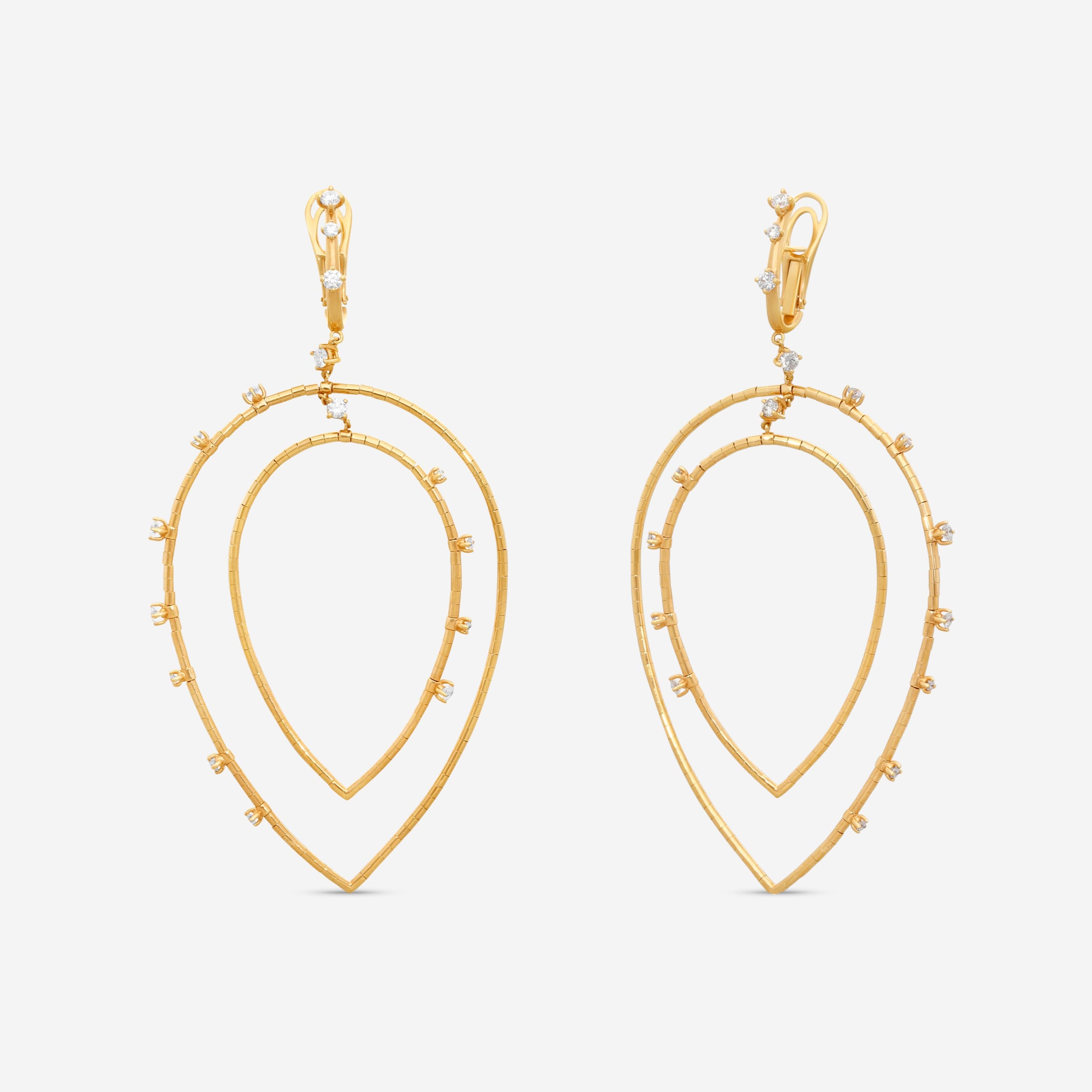 Mattia Cielo Rugiada Diamanti 18K Rose Gold & Titanium Diamond Drop Earrings LJWR414-P