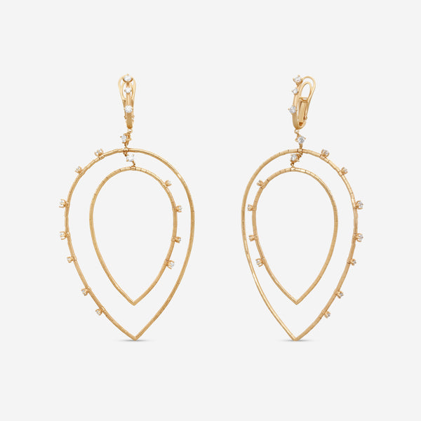 Mattia Cielo Rugiada Diamanti 18K Rose Gold & Titanium Diamond Drop Earrings LJWR414-P