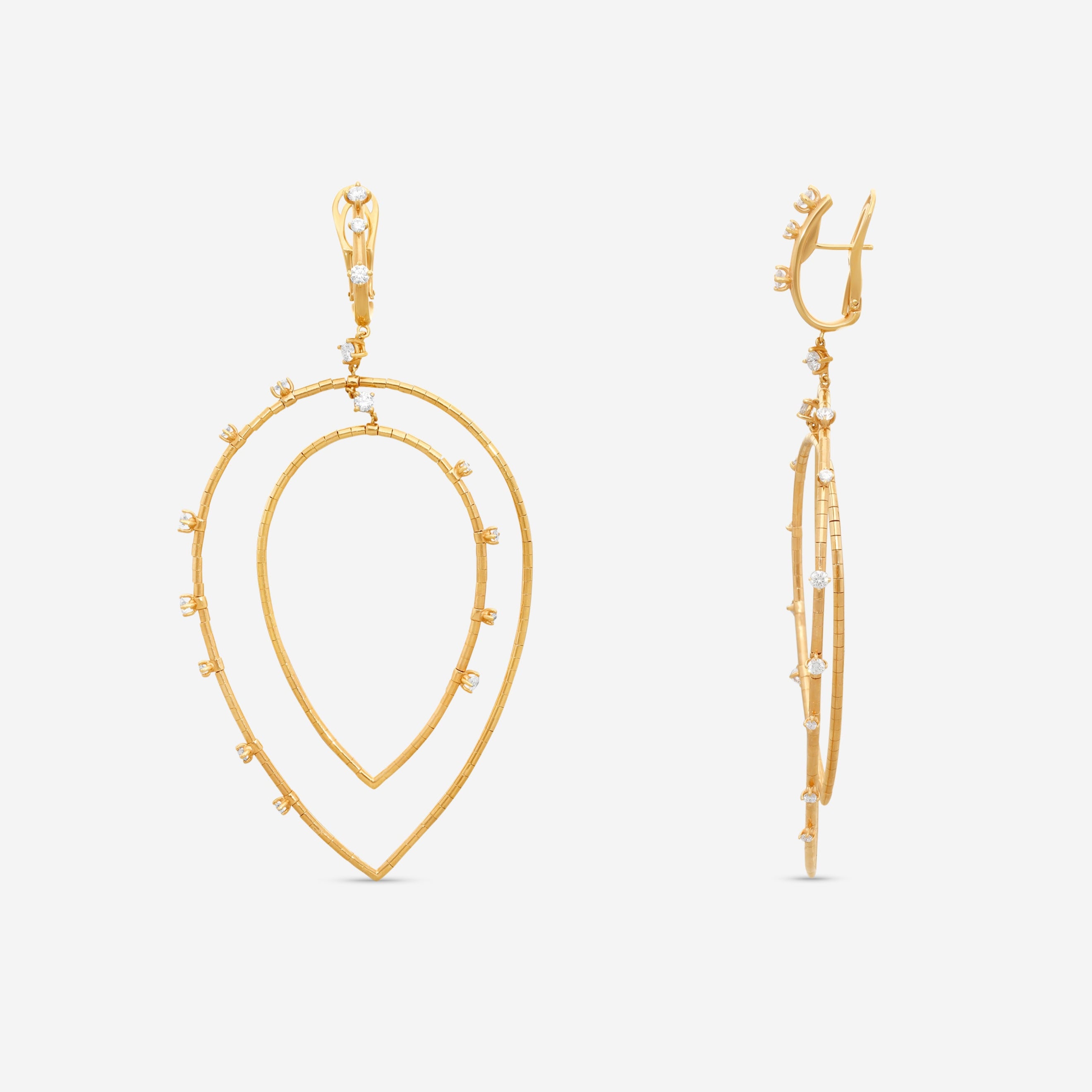 Mattia Cielo Rugiada Diamanti 18K Rose Gold & Titanium Diamond Drop Earrings LJWR414-P