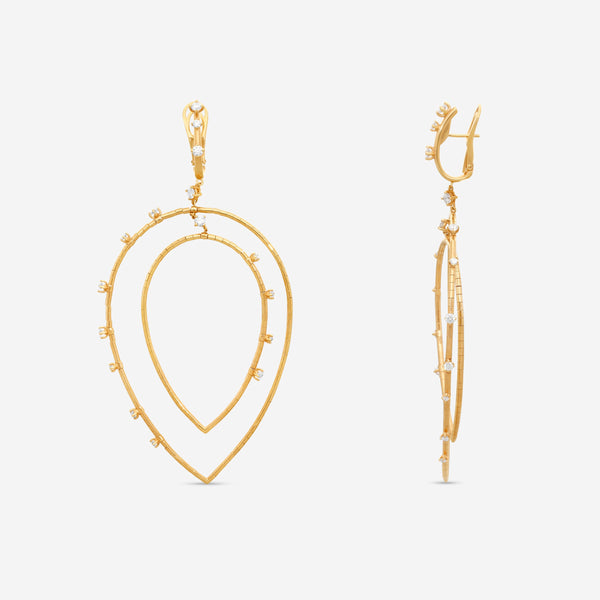 Mattia Cielo Rugiada Diamanti 18K Rose Gold & Titanium Diamond Drop Earrings LJWR414-P