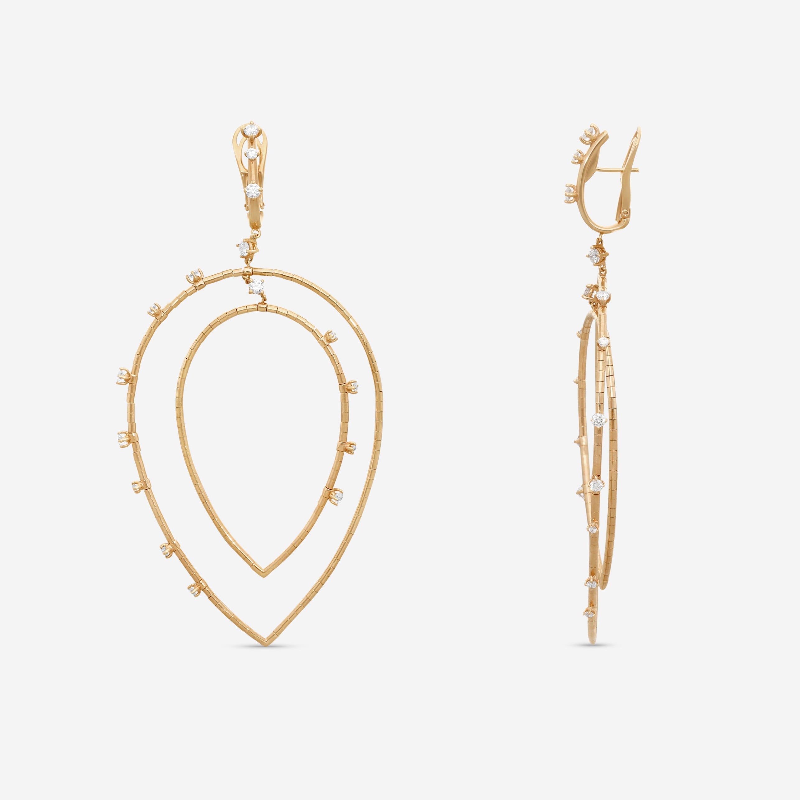 Mattia Cielo Rugiada Diamanti 18K Rose Gold & Titanium Diamond Drop Earrings LJWR414-P