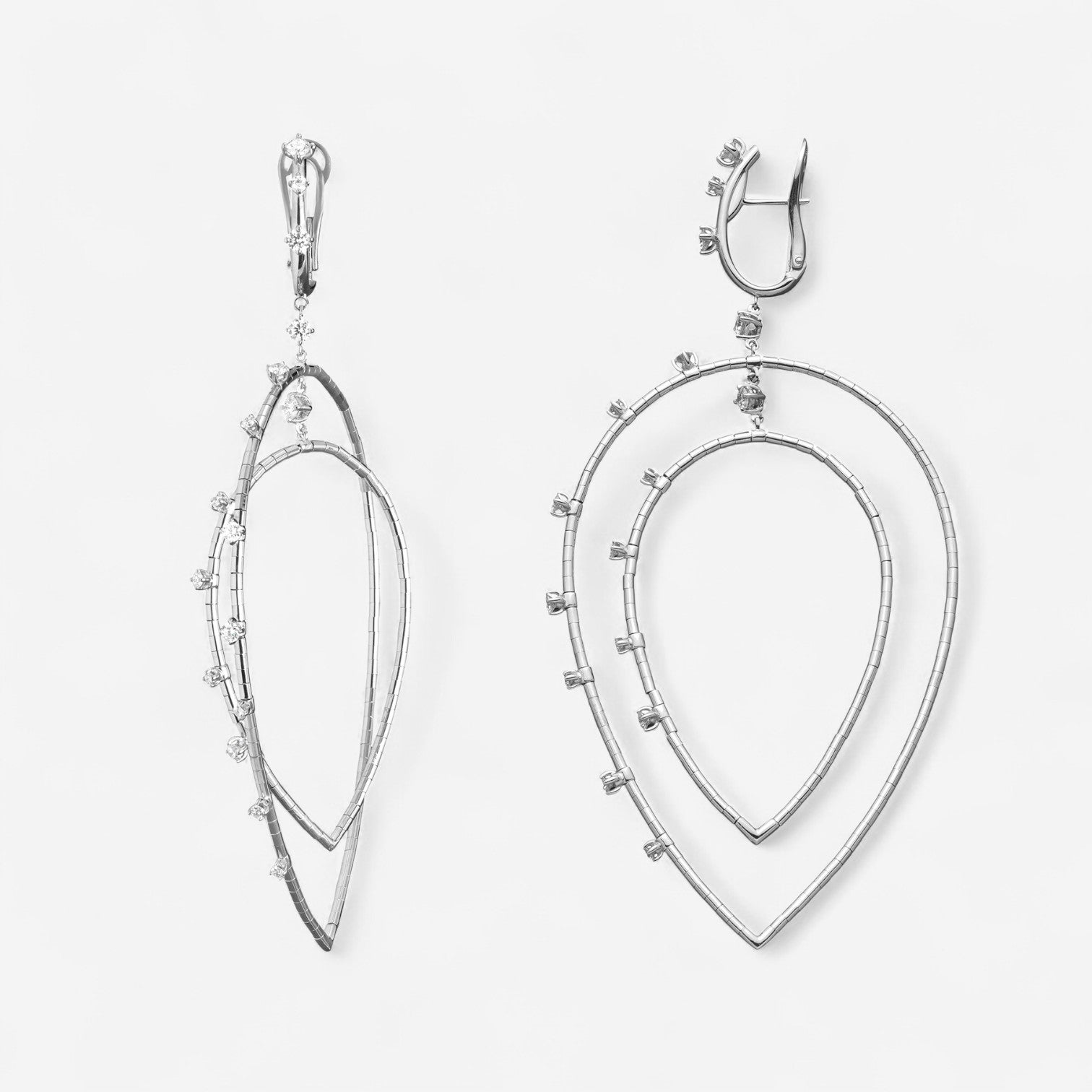 Mattia Cielo Rugiada Diamanti 18K White Gold & Titanium Diamond Drop Earrings LJWR414-W