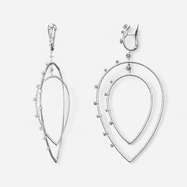 Mattia Cielo Rugiada Diamanti 18K White Gold & Titanium Diamond Drop Earrings LJWR414-W