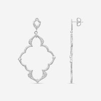 Armenta Grey Sterling Silver Multi-Gemstone Open Frame Dulcinea Earrings 17112