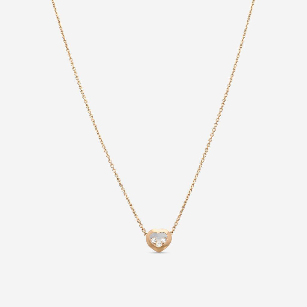 Chopard Happy Diamonds 18K Rose Gold Diamond Necklace 819203-5001