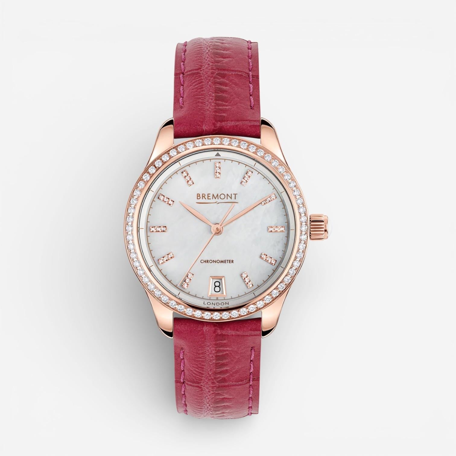 Bremont Lady K 18K Rose Gold Diamond Automatic Ladies Watch LADY-K-RG-R-S