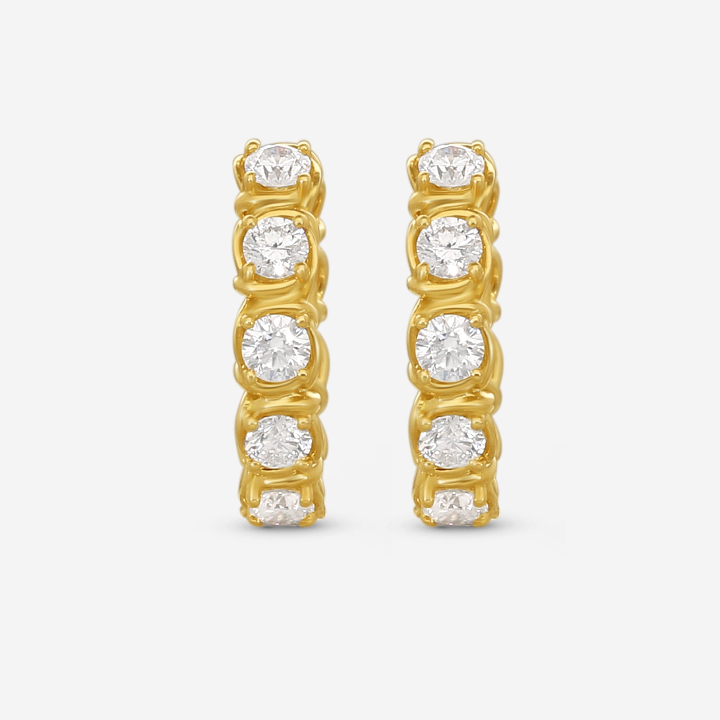 Ina Mar 18K Yellow Gold 1.10 ctw. Round Diamond Huggie Earrings AEP31062BI-YQJ00