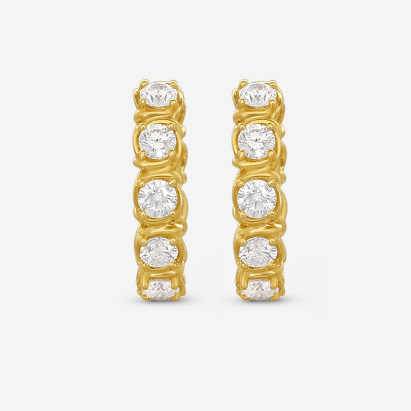Ina Mar 18K Yellow Gold 1.10 ctw. Round Diamond Huggie Earrings AEP31062BI-YQJ00
