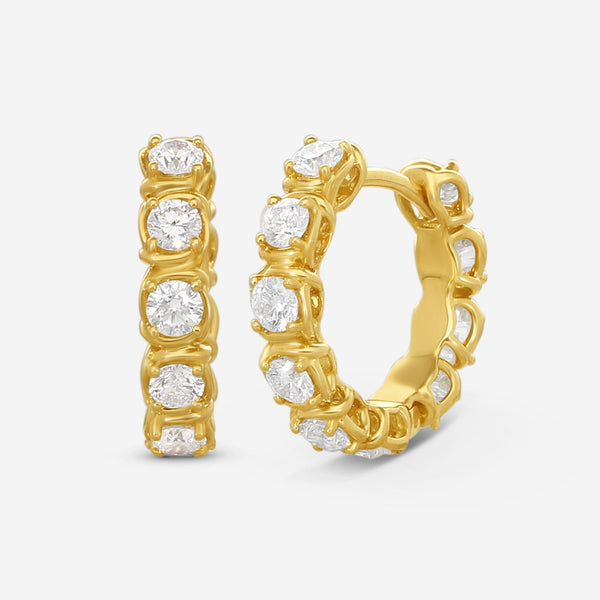 Ina Mar 18K Yellow Gold 1.10 ctw. Round Diamond Huggie Earrings AEP31062BI-YQJ00