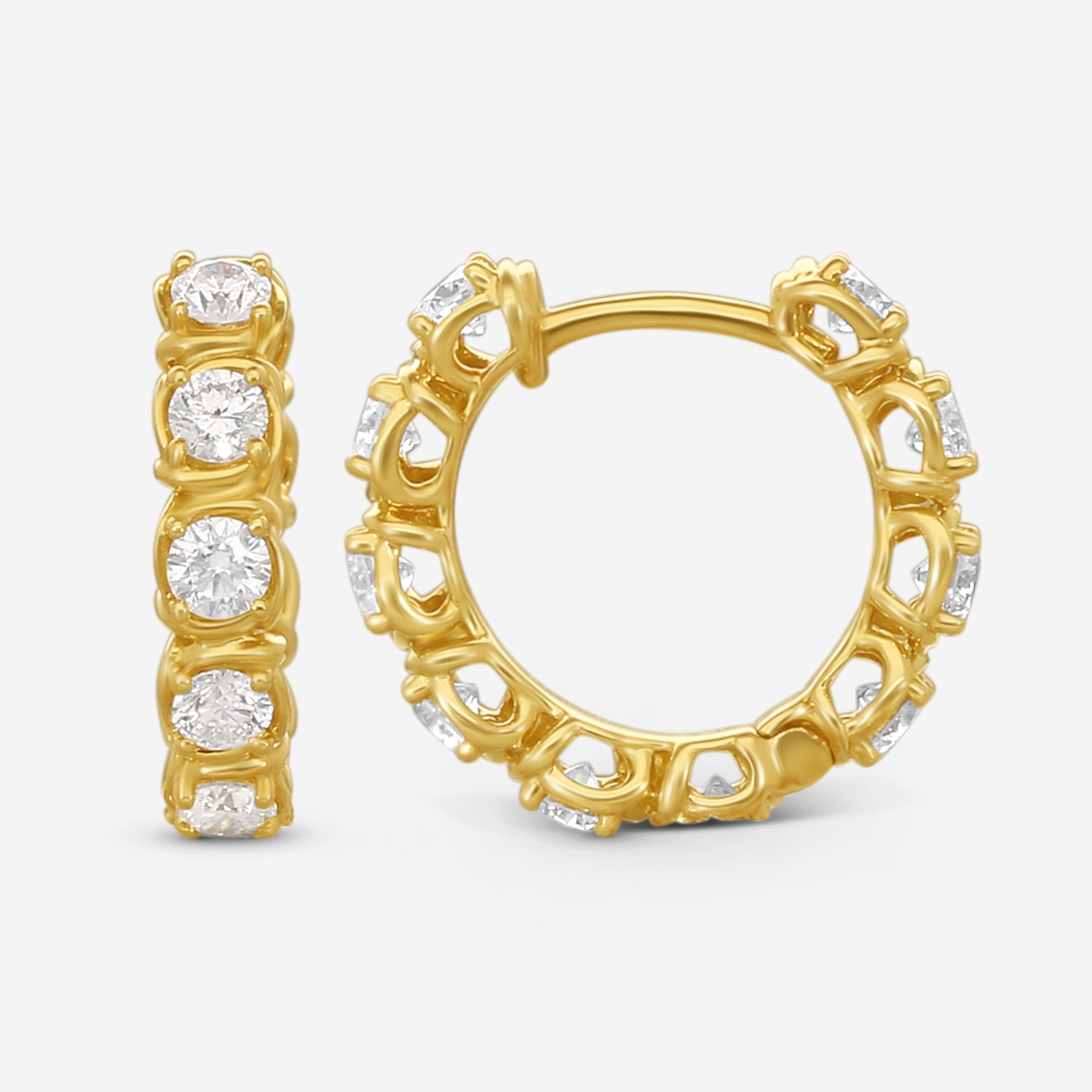 Ina Mar 18K Yellow Gold 1.10 ctw. Round Diamond Huggie Earrings AEP31062BI-YQJ00