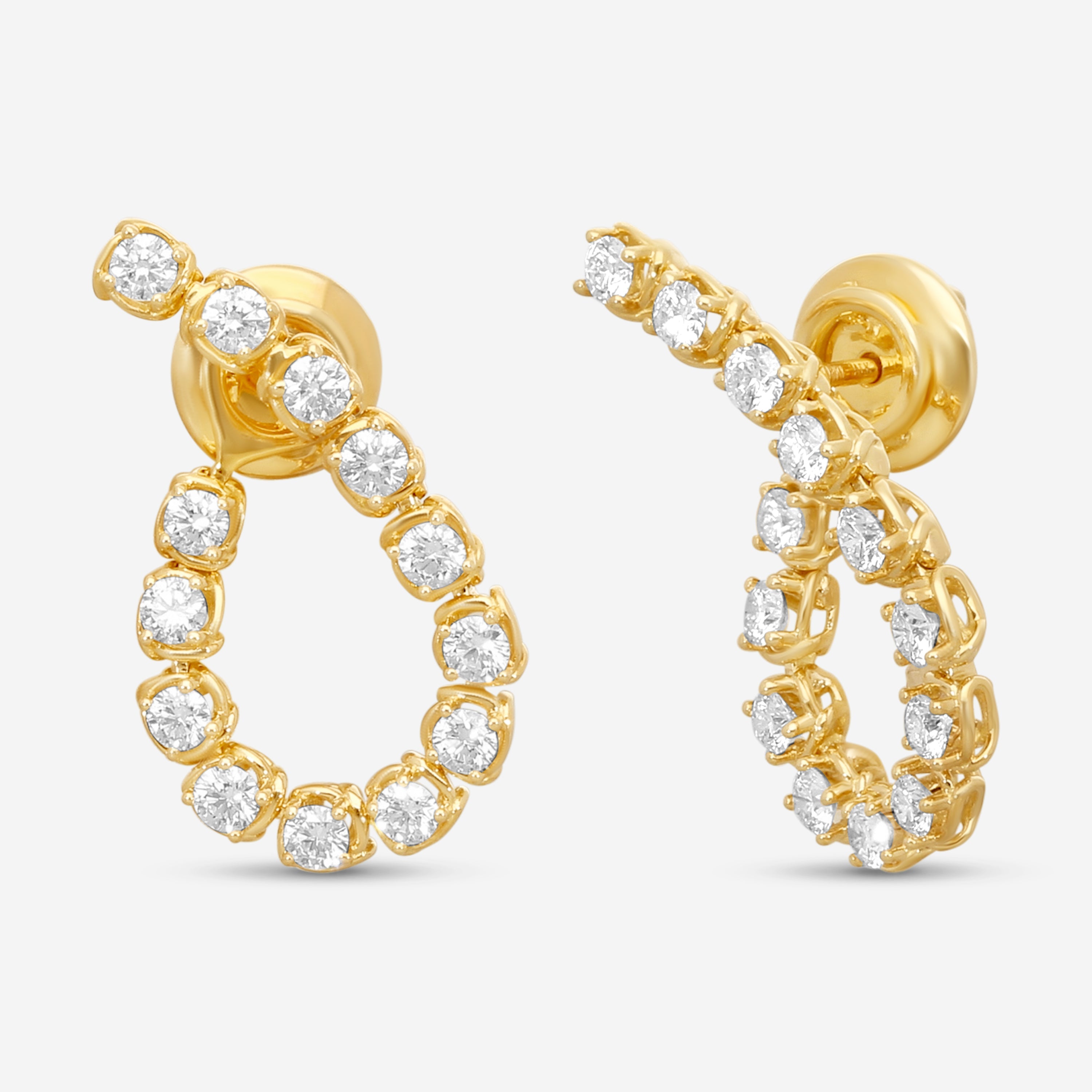 Ina Mar 18K Yellow Gold 1.43 ctw. Round Diamond Earrings M-AER21469BI-YQJ00