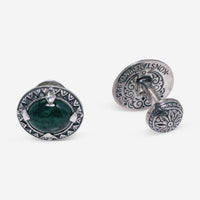 Konstantino Heonos Sterling Silver and Green Aventurine Cufflinks MAKJ93-131-448