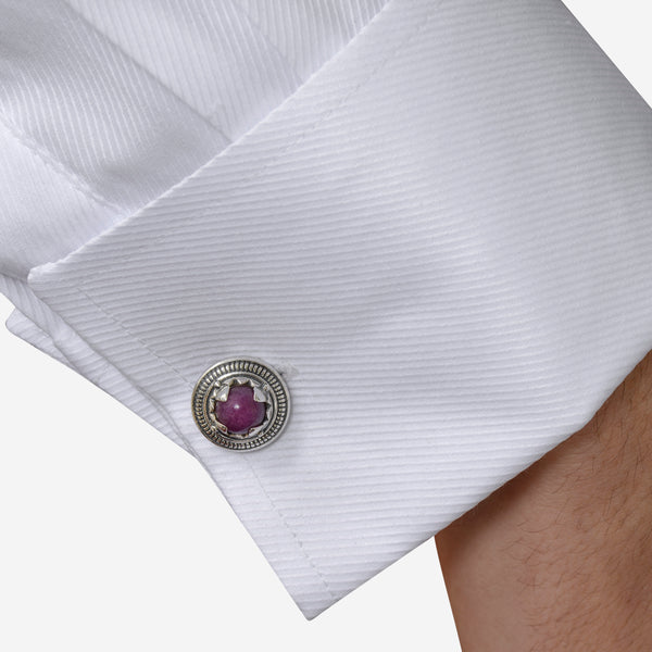 Konstantino Heonos Sterling Silver and Ruby Root Cufflinks MAKJ94-131-446 - THE SOLIST