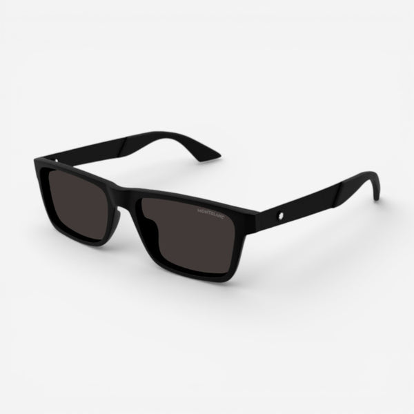 Montblanc Shiny Black & Grey Square Men's Sunglasses MB0299S001 - THE SOLIST
