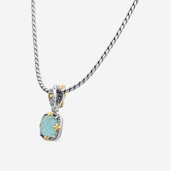 KONSTANTINO - "Gen K 2" Sterling Silver & 18k Yellow Gold, Aquamarine Triplet Pendant (AQM: 10mm) - MEKJ763-655

Pendant Dimensions: 1.00 x 0.50 in.
S/S Chain Included:CHKJ22-131-18 (Length - 18in.) - THE SOLIST