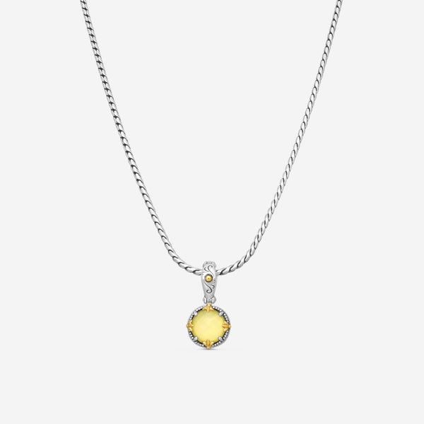 KONSTANTINO - "Gen K 2" Sterling Silver & 18k Yellow Gold, Yellow Agate Triplet Pendant (YEL: 10mm) - MEKJ764-649

Pendant Dimensions: 1.00 x 0.50 in.
S/S Chain Included:CHKJ22-131-18 (Length - 18in.) - THE SOLIST