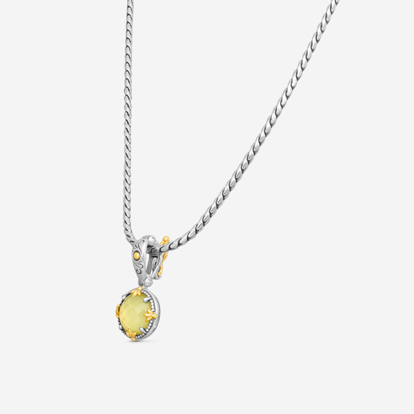KONSTANTINO - "Gen K 2" Sterling Silver & 18k Yellow Gold, Yellow Agate Triplet Pendant (YEL: 10mm) - MEKJ764-649

Pendant Dimensions: 1.00 x 0.50 in.
S/S Chain Included:CHKJ22-131-18 (Length - 18in.) - THE SOLIST