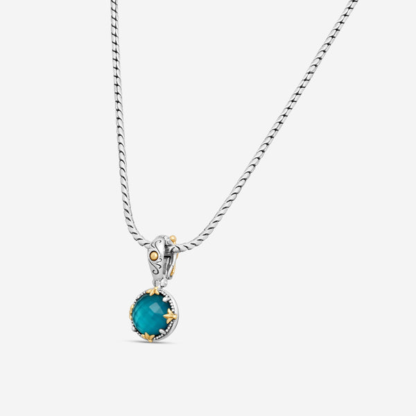KONSTANTINO - "Gen K 2" Sterling Silver & 18k Yellow Gold, Blue Spinel Doublet Pendant (SPN: 10mm) - MEKJ764-650

Pendant Dimensions: 1.00 x 0.50 in.
S/S Chain Included:CHKJ22-131-18 (Length - 18in.) - THE SOLIST
