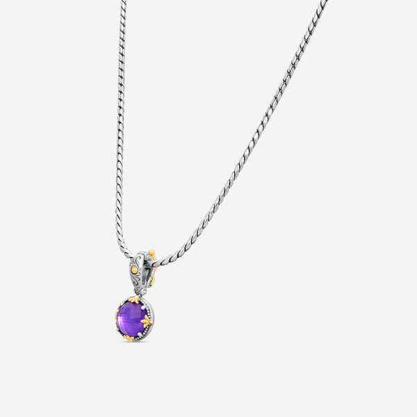 KONSTANTINO - "Gen K 2" Sterling Silver & 18k Yellow Gold, Amethyst Triplet Pendant (AMY: 10mm) - MEKJ764-653

Pendant Dimensions: 1.00 x 0.50 in.
S/S Chain Included:CHKJ22-131-18 (Length - 18in.) - THE SOLIST
