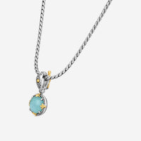 KONSTANTINO - "Gen K 2" Sterling Silver & 18k Yellow Gold, Aquamarine Triplet Pendant (AQM: 10mm) - MEKJ764-655

Pendant Dimensions: 1.00 x 0.50 in.
S/S Chain Included:CHKJ22-131-18 (Length - 18in.) - THE SOLIST