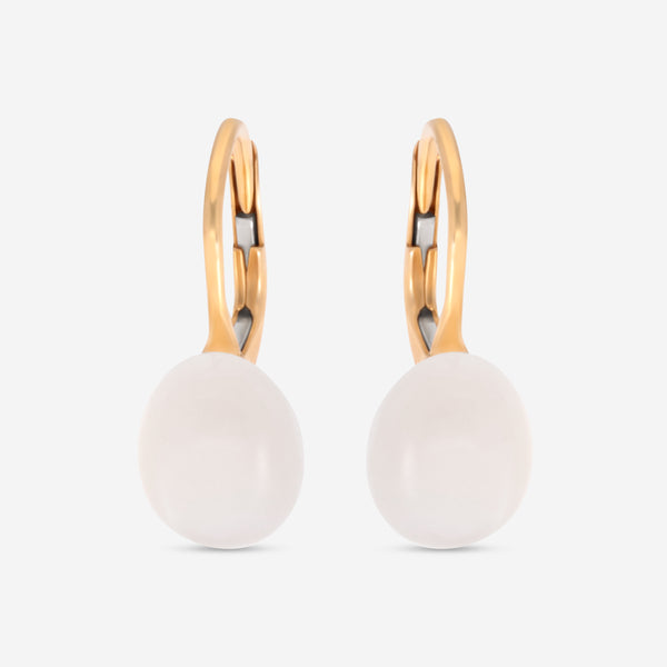 SuperOro Meteore 18K Yellow Gold White Moonstone Lever Back Earrings METEORE/O649