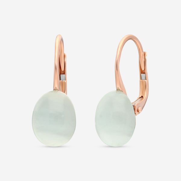 SuperOro Meteore 18K Rose Gold Blue Chalcedony Lever Back Earrings METEORE/O649