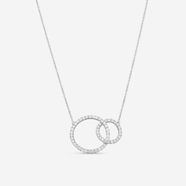Mémoire 18K White Gold Diamond Interlocking Circle Necklace MFDC102N-0110T8W - THE SOLIST
