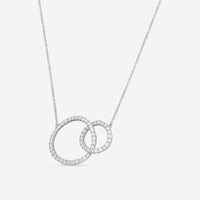 Mémoire 18K White Gold Diamond Interlocking Circle Necklace MFDC102N-0110T8W - THE SOLIST