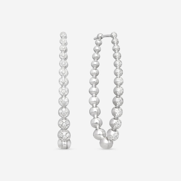 Mémoire Golden Bubbles 18K White Gold Diamond Oval Earrings MGBMOE-0120TW - THE SOLIST