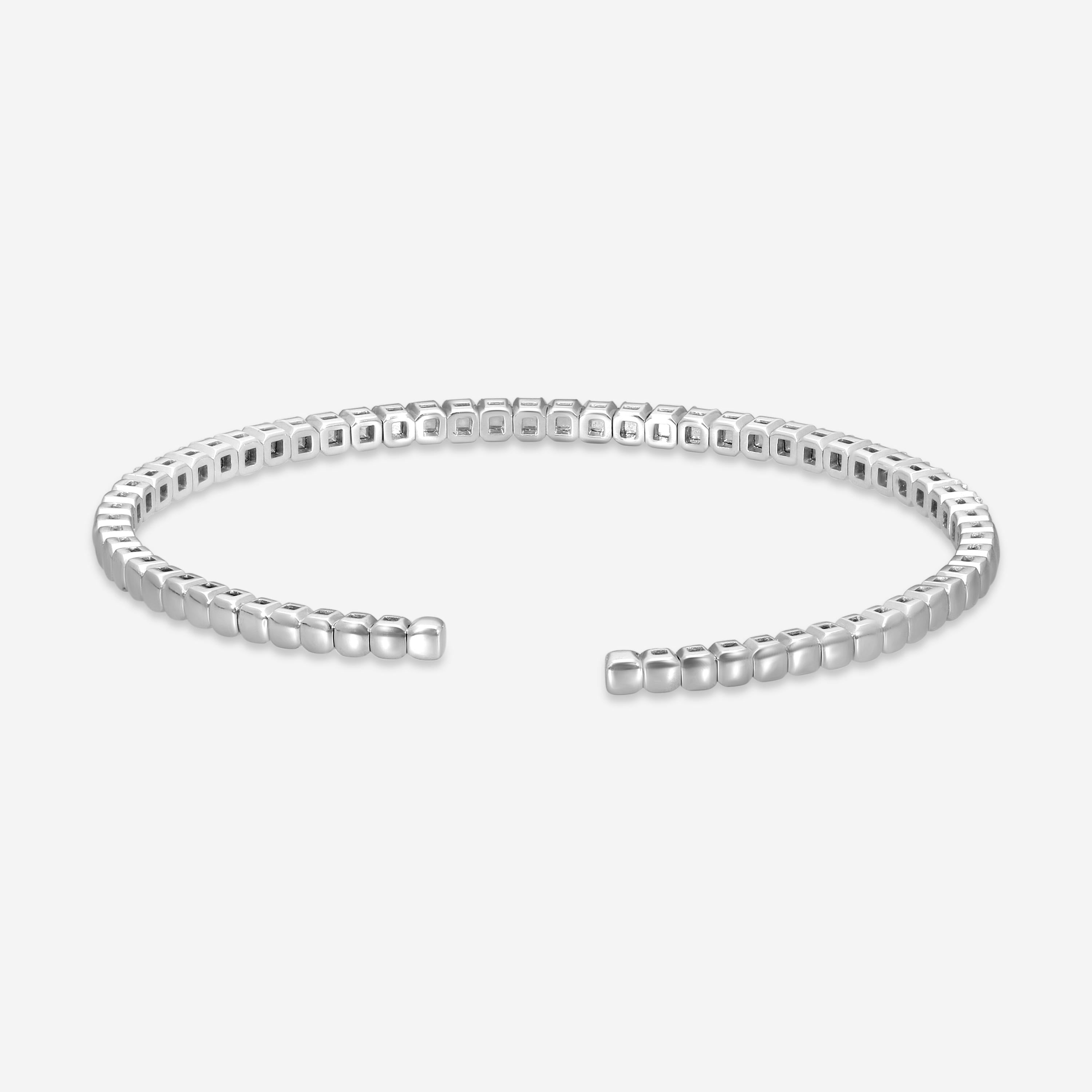 Mémoire 18K White Gold Diamond Flexible Bangle Bracelet MKJTEBB-0150TW