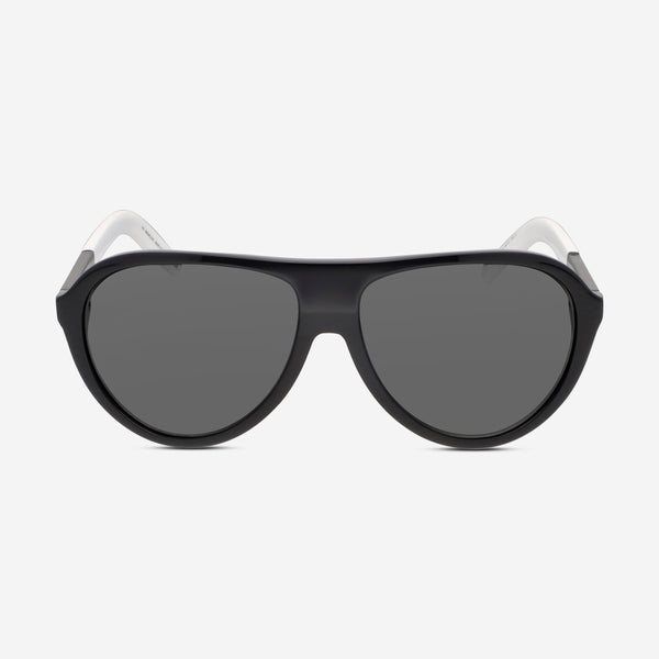 Moncler Men's Shiny Black & Smoke Aviator Sunglasses ML0289