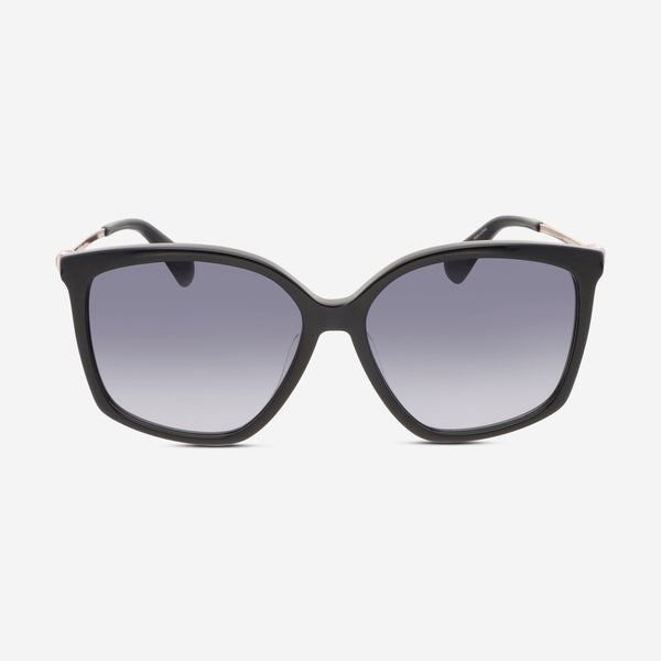 MaxMara Women's Shiny Black & Gradient Smoke Square Sunglasses MM0055-F