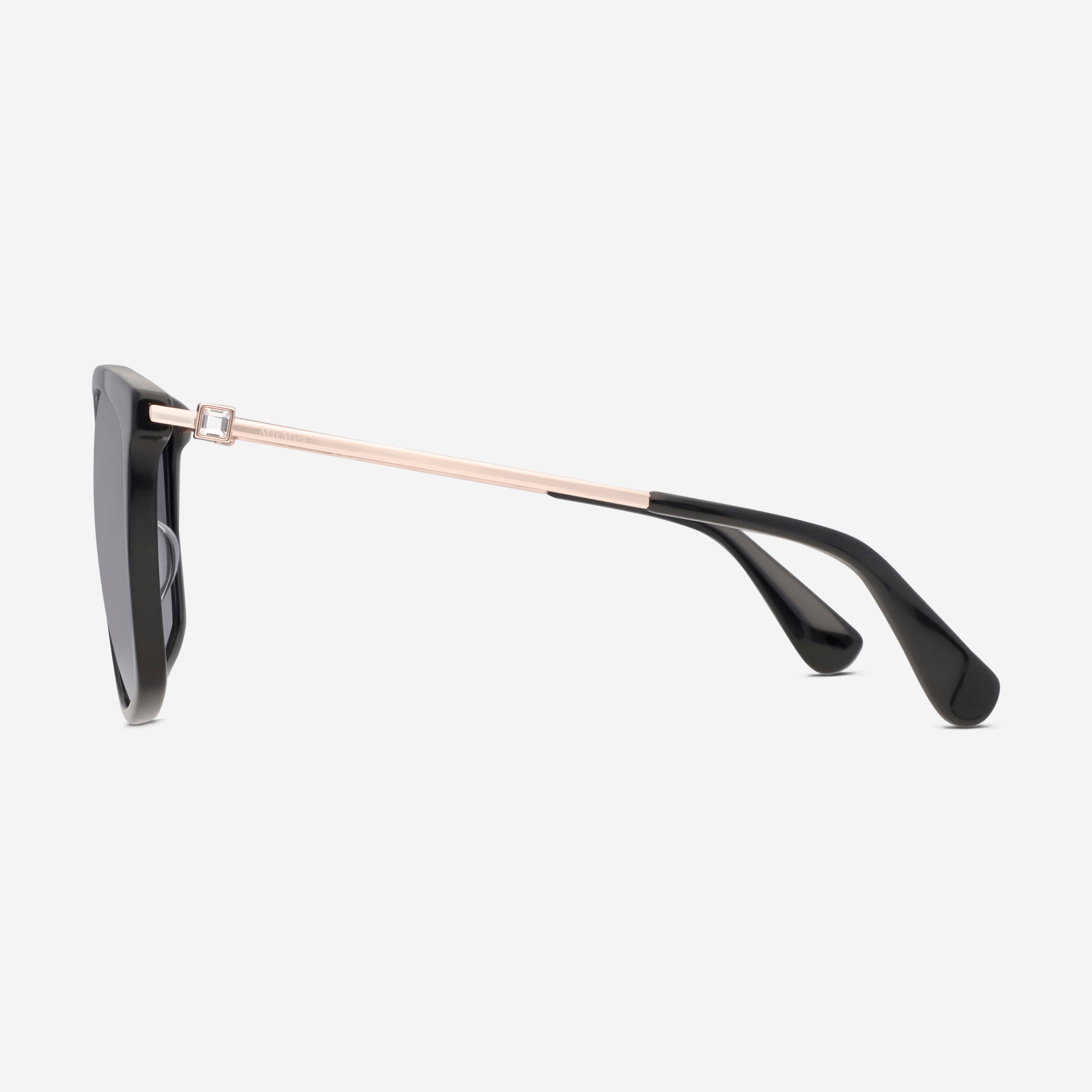 MaxMara Women's Shiny Black & Gradient Smoke Square Sunglasses MM0055-F