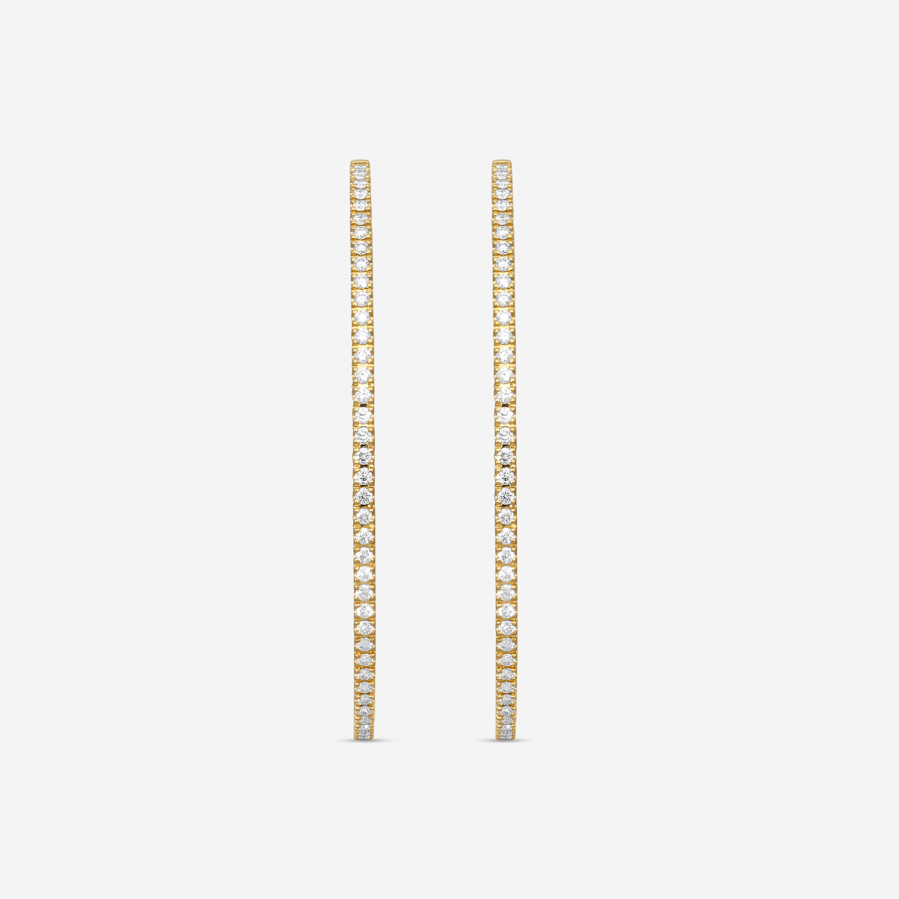 Mémoire 18K Yellow Gold Diamond Oval Hoop Earrings MOHE-0125TY - THE SOLIST