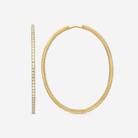 Mémoire 18K Yellow Gold Diamond Oval Hoop Earrings MOHE-0125TY - THE SOLIST