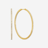Mémoire 18K Yellow Gold Diamond Oval Hoop Earrings MOHE-0125TY - THE SOLIST