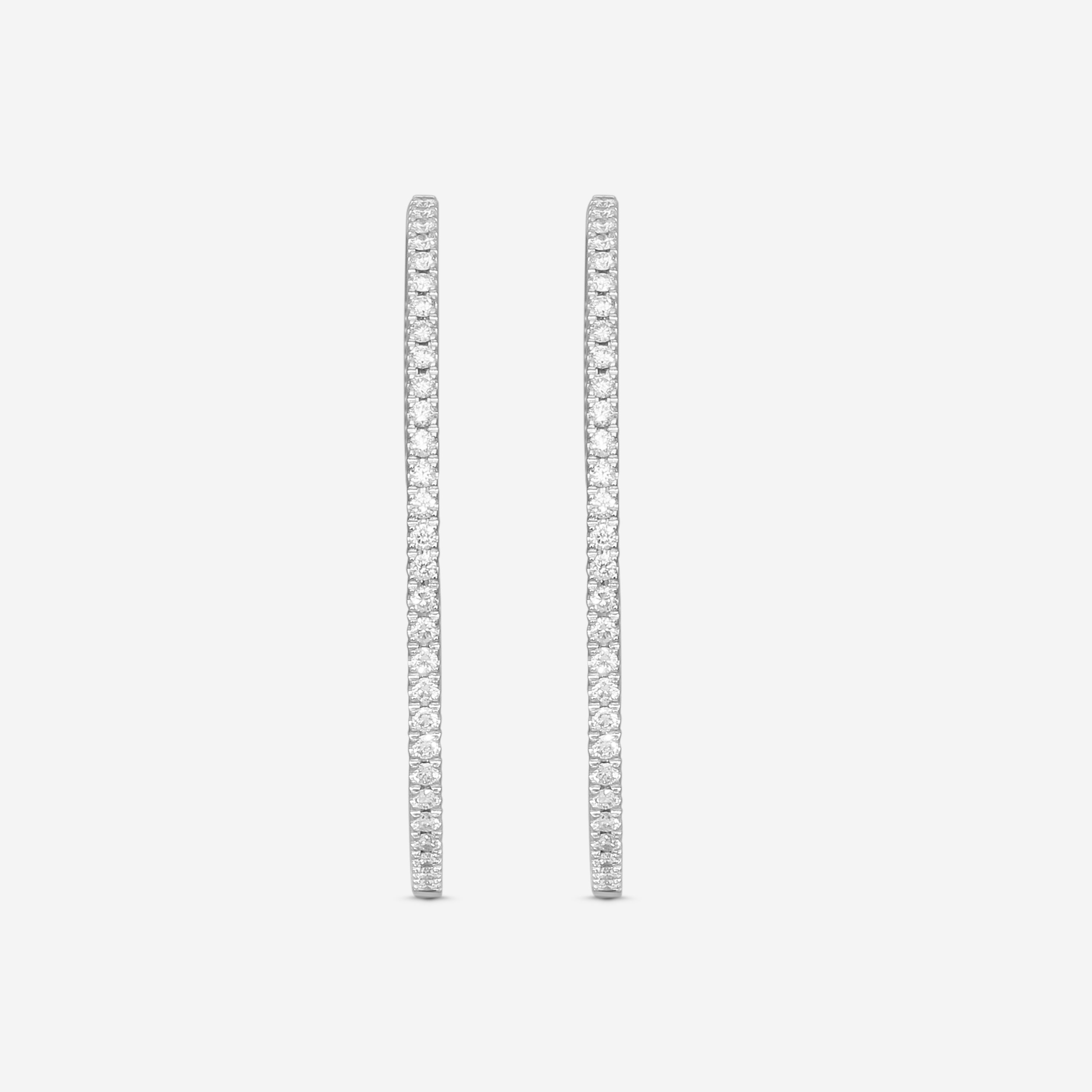 Mémoire 18K White Gold Diamond Hoop Earrings MOHE-0150AW - THE SOLIST