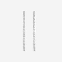 Mémoire 18K White Gold Diamond Hoop Earrings MOHE-0150AW - THE SOLIST
