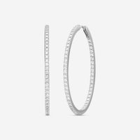 Mémoire 18K White Gold Diamond Hoop Earrings MOHE-0150AW - THE SOLIST