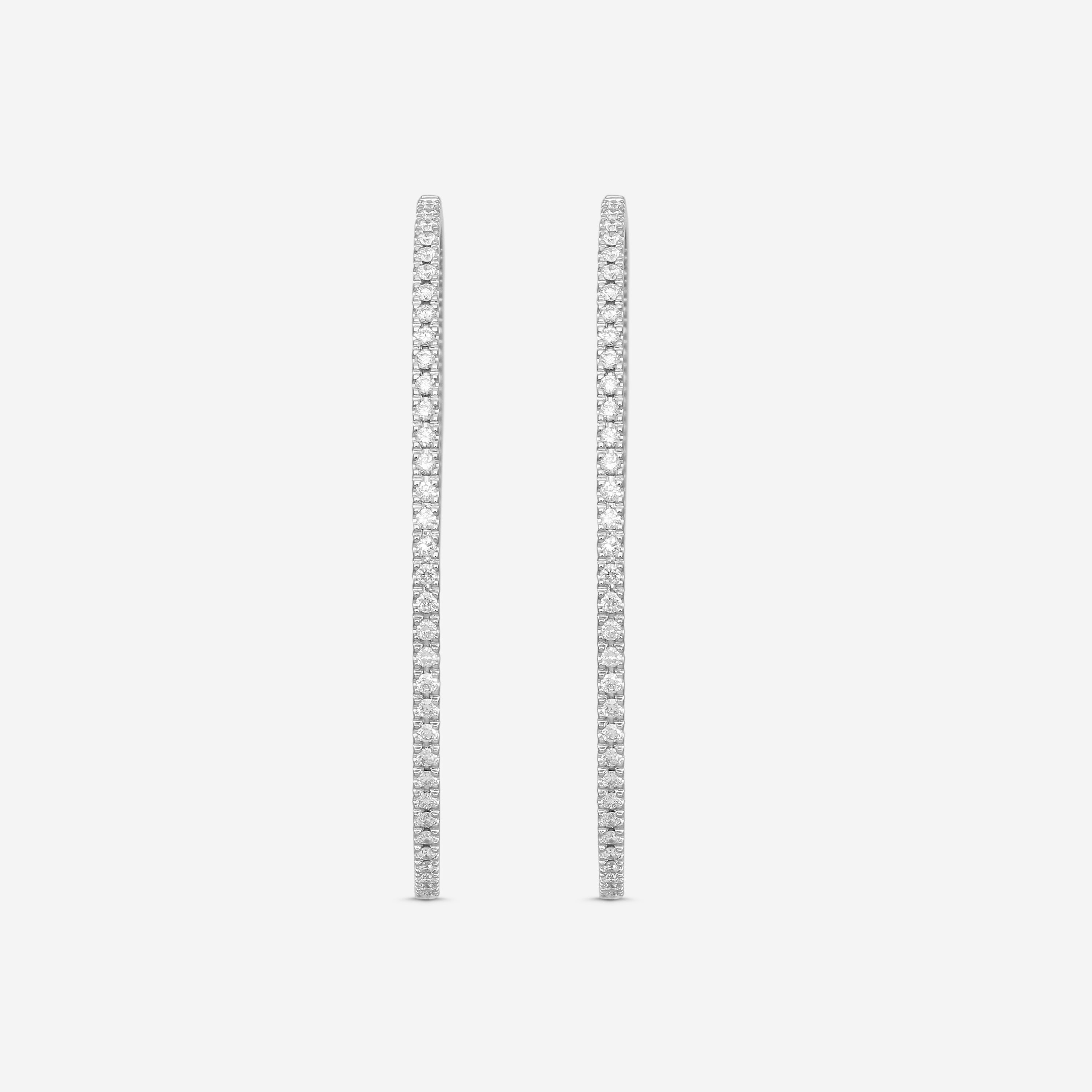 Mémoire 18K White Gold Diamond Hoop Earrings MOHE-0200TW
