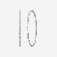 Mémoire 18K White Gold Diamond Hoop Earrings MOHE-0200TW