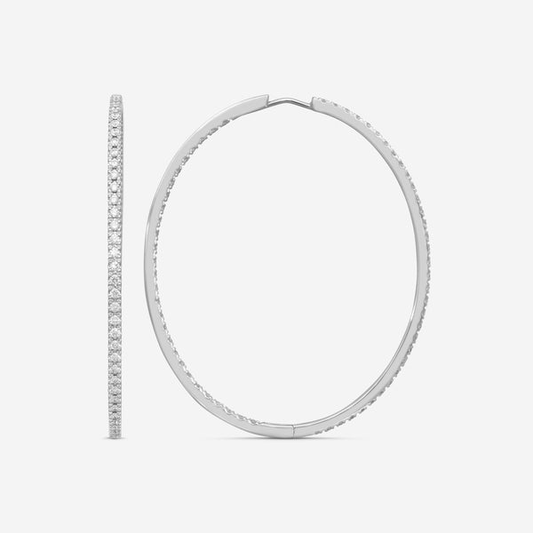 Mémoire 18K White Gold Diamond Hoop Earrings MOHE-0200TW
