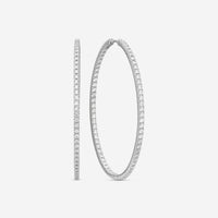 Mémoire 18K White Gold Diamond Hoop Earrings MOHE-0200TW