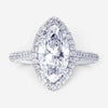 Diana M. Jewels Marquise Cut Halo Platinum Diamond Engagement Ring Sz. 6 MQ370